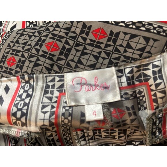 Parker Harem 100% Silk Boho Print Pants Sz 4 - Picture 8 of 8